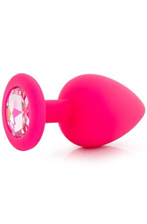 Silicone Plug With Gem Pink Large - Woome.pl