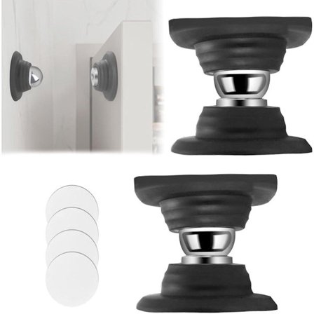 ING 2 magnetiske dørlåser for bobiler - Magnetiske dørlåser med lim for tilgangsluker i bobiler - Svart