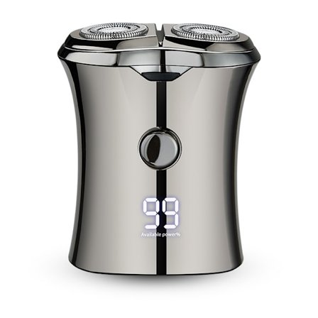 Mini elektrisk bærbar barbermaskine til mænds rejsebarbermaskine vaskbar elektronisk mænds genopladelig bærbar trådløs barbering af ansigtshår (grå)