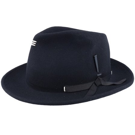 Bailey - Schwarz fedora Hut - Erler Black Fedora @ Hatstore