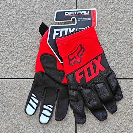 Fox Racing Dirtpaw-hansker Mtb Mx Motocross Dirt Bike Offroad Mtb Atv Touch Gaver (Rød og svart - Rød tekst)