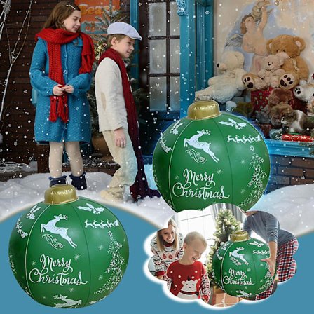 Utendørs Julepynt Oppblåsbar Ball Stor Juleoppblåsbar Ball Juletrærpynt (Grønn)