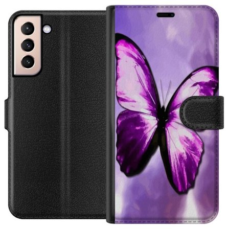 Kompatibelt Plånboksfodral till Samsung Samsung Galaxy S21 Lila fjäril
