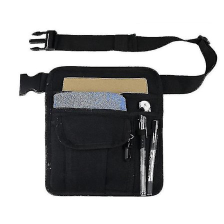 Restaurangserveringsförkläde för servitör, servitris - Verktygsbälte Fanny Pack Pocket Organizer för gästbok, surfplatta, pengar, pennor och växel med