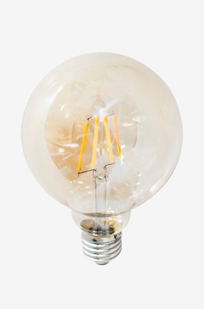 Jotex - Filament dekorpære, LED dimbar kulepære, E27, 4W, Ø 95mm rav Transparent - Kjøp E27 hos Jotex