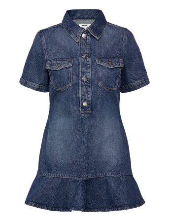 Monki Denim Tunic Mini Dress - Blue - XS