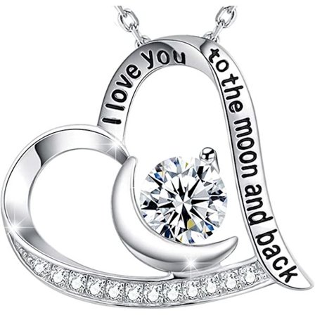Halsband med texten "I love you to the moon and back" - Present till mors dag