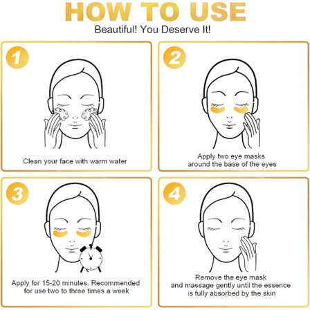 Under Eye Treatment Masks, Natural Under Eye Gel Patches Collagen Eye Masks, (10PCS)