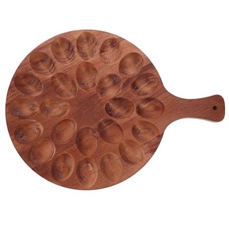 Eggbrett i tre med flere hull, eggfat i tre, dobbeltsidig desserttallerken{F2]