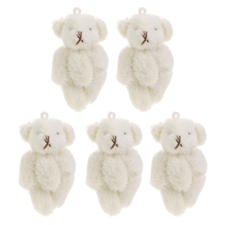 2,3'' Mini Joint Bear Dolls Ihastuttava Pehmolelu Avaimenperä Ornamentti Naisten Käsilaukku Koristeet Lasten Opiskelijareppu Riipus 5 Kpl
