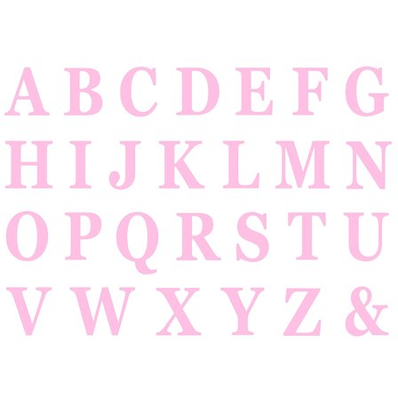 Selvklæbende Bogstaver Lyserød 48-pak