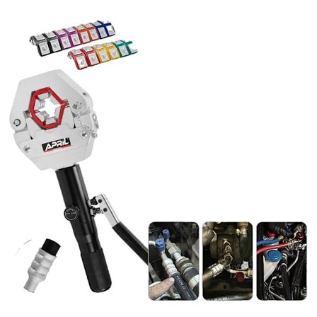 Hydraulisk slangpressverktyg, 3/8 - 7/8 pressningsområde, 8 ton kraft,Svart