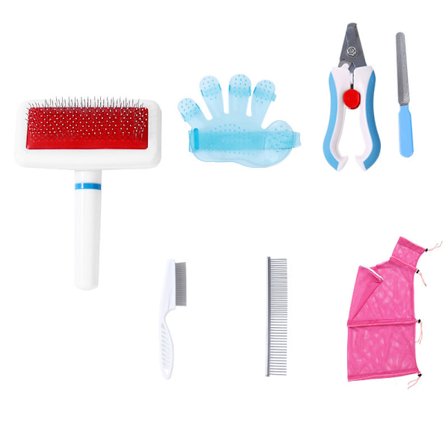 Pälsvårdsset med verktyg för fällning