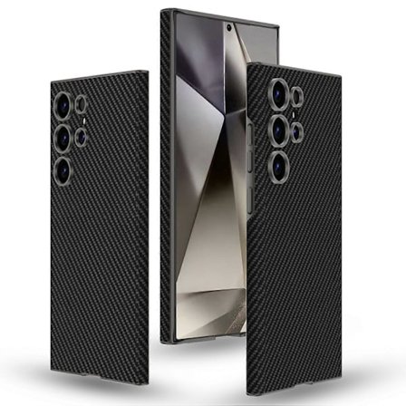 GKK Skal för Samsung Galaxy S24 Ultra PC+PU Fodral Skin-Touch Slim Telefonfodral - Titan Svart