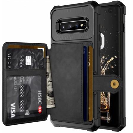 Samsung S10 Plus Stöttåligt Premium Skal 4-fack Solid V3 Svart