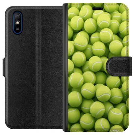 Kompatibel Tegnebogsetui til Xiaomi Xiaomi Redmi 9A Mønster af grønne tennisbolde i høj detalje, sporty motiv med gentagende tekstur og stærke far