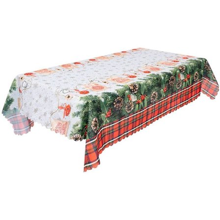 Joulupöytäliina, jouluaiheinen suorakulmainen pöytäliina ruokasaliin ja keittiöön, 56 tuumaa x 70 tuumaa, E