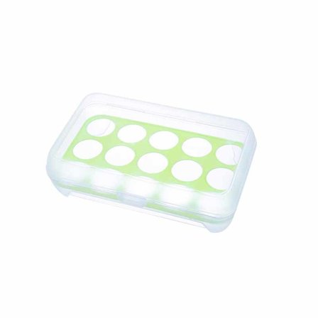 Bärbar Plast Äggbricka Hållare Förvaringslåda Behållare Organizer Bin Med Lock För Kök Kylskåp Kylskåp