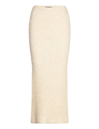 Gina Tricot Knitted Boucle Skirt - Beige - L