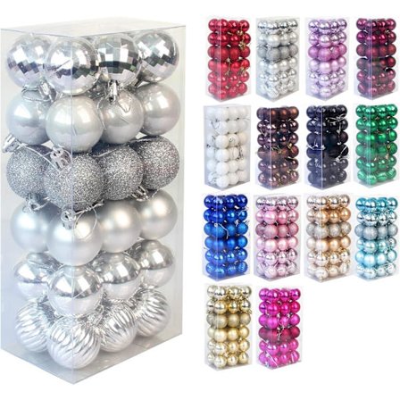 36-delt sett med julekuler knusebestandig juletredekor
