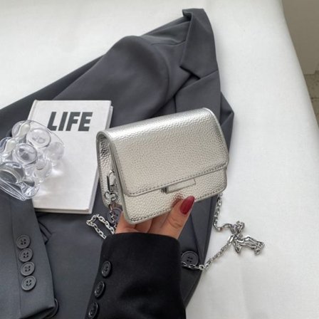 Kæde Taske Underarm Taske SØLV