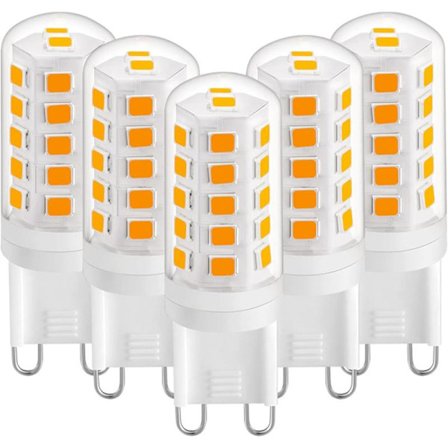 G9 LED-pære 3W Varmhvit 2700K, LED-lamper 420LM, 5-pakning