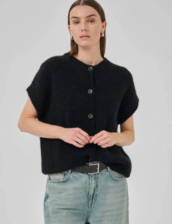 My Essential Wardrobe Sivamw Os Knit Cardigan - Black - M