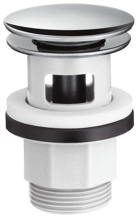 Hansgrohe 50105000 Pohjaventtiili pesualtaille, Push-Open, 1 1/4" Kromattu, Kylpyhuone