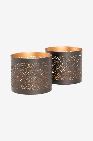Halvor Bakke - Lagos Candle Lantern 2-pk - Grå - Lysestaker & lykter - Fra Homeroom
