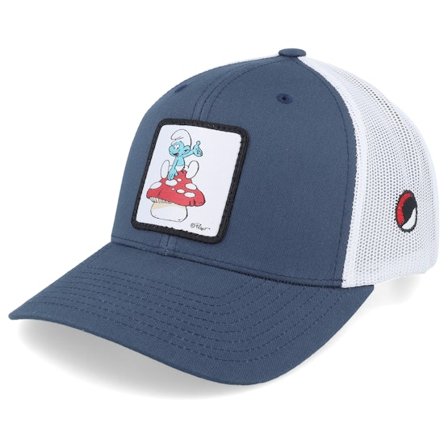 The Smurfs - Blau trucker Cap - Mushroom Smurf Patch Navy/White Trucker @ Hatstore