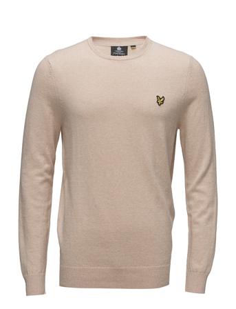 Cotton Merino Crew Jumper Strikket Trøje Med Rund Hals Orange Lyle & Scott
