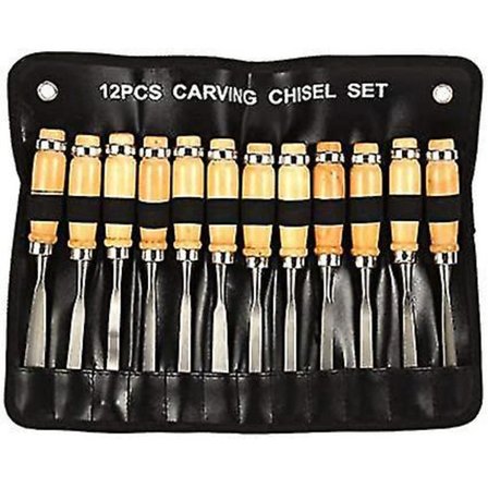 Træskærermejsel Sæt 12 stk. Trædrejning Værktøjer