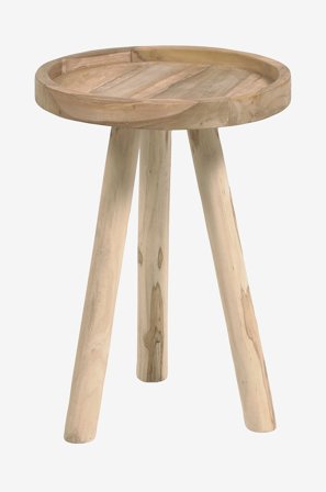 Kave Home - Sidebord Glenda, Ø 35 cm - Brun - Småborde - Fra Homeroom