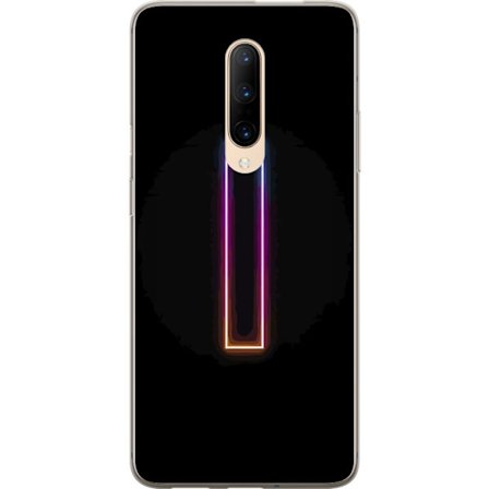 Kompatibel Mobilcover til OnePlus OnePlus 7 Pro Minimalistisk neonbogstav I i regnbuefarver mod mørk baggrund