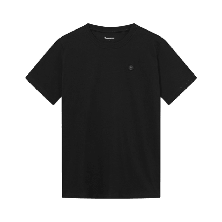 Knowledge Cotton Apparel LOKE badge tee - GOTS/Vegan T-shirts Herr Svart XL