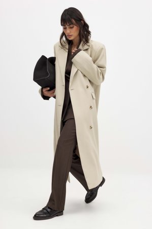 NA-KD Zweireihiger Trenchcoat - Trenchcoats - Beige - EU 32