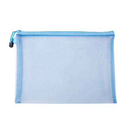 A4 Dokumentmappe Glidelåspennal BLÅ TYPE1 TYPE1