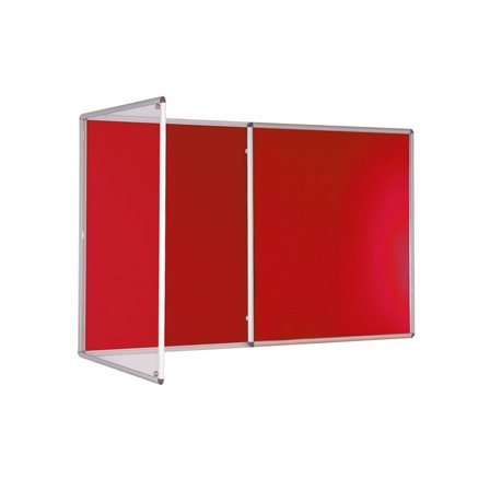 Tamperproof noticeboard, 2400x1200 mm, red