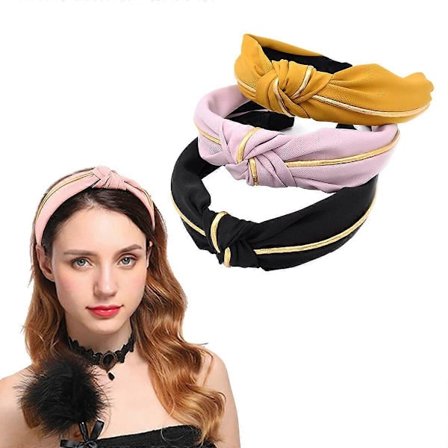 Hårbånd til kvinder 3-pak Stof Hårbånd Brede Ensfarvede Hårbånd