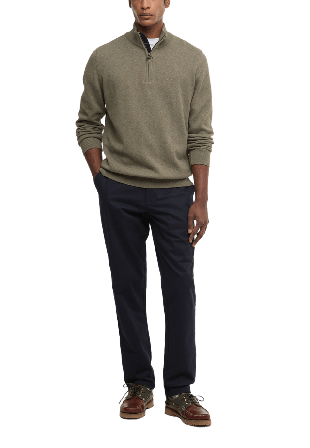 Barbour Half Zip Knitted Jumper Tröjor Herr Grön M