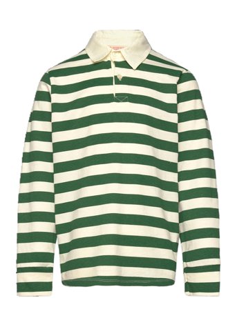THE ANIMALS OBSERVATORY Stripes Freen Eel Polo Shirt - Green - 8 Y