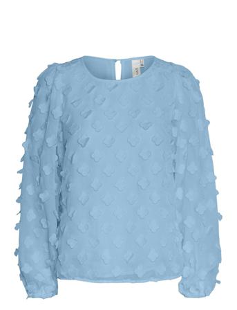 Yasrosella Ls Top Tops Blouses Long-sleeved Blue YAS