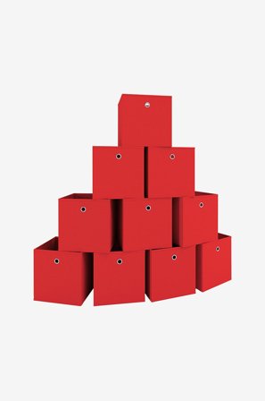 VCM - Sæt med 10 foldekasser Boxas - Rød - Hylder & opbevaring - Fra Homeroom