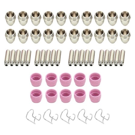 Plasma Skærebrænder Forbrugsartikler Kit Elektrode Kontakttip Keramikdyse SG?55 AG?60 WSD?60P 55 stk