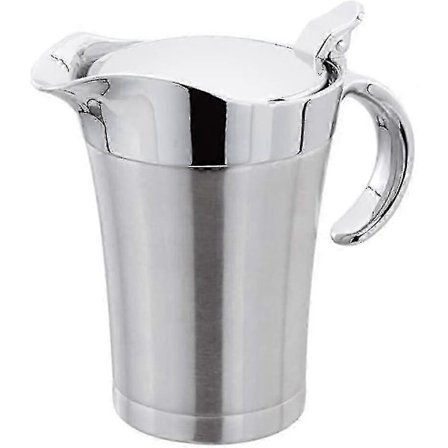 Dubbelisolerad såskanna med gångjärnslock, idealisk såsbåt i rostfritt stål (750 ml)