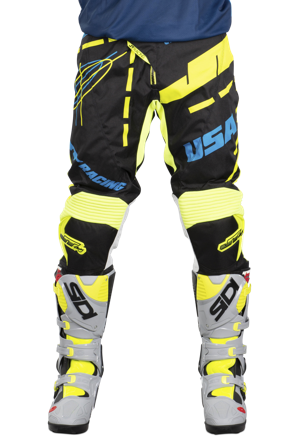 Pantaloni Motocross JT Racing Hyperlite Blueprint alb/negru/albastru 30
