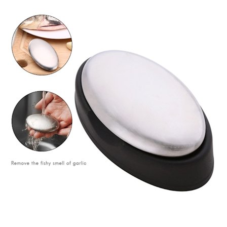 Rustfrit sæbe, der eliminerer lugt Lugtfjerner Oval form Koksæbe Håndeliminerende