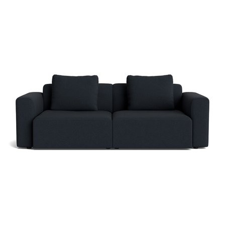 Como XL 2-Sitzer-Sofa Loop Dunkelblau, schlichtes Design, bequeme Rückenkissen für hohen Sitzkomfort, modernes Polstersofa, Breite 83cm