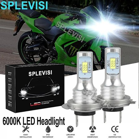 Eksklusive 2x70W Ren Hvid Motorcykel LED Forlygte Pærer 6000K Sæt Til Kawasaki Ninja 250 300 650 Zx6r Zx10 Motorcykel LED Lys