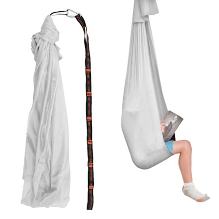 Polyesterinen lasten riippumatto, joustava ja mukava, aistiriippumatto lapsille, sisä- ja ulkokäyttöön, hopeanharmaa